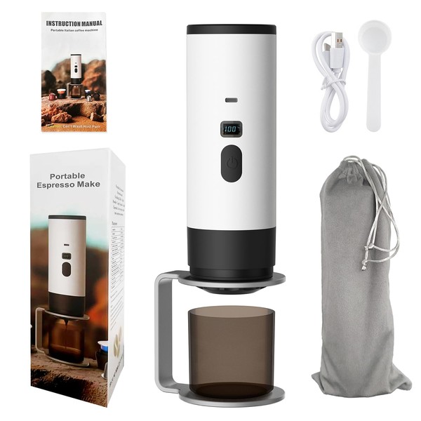 Citrigrain Portable Espresso Maker, 15-Bar Travel Coffee Machine with 7800mAh