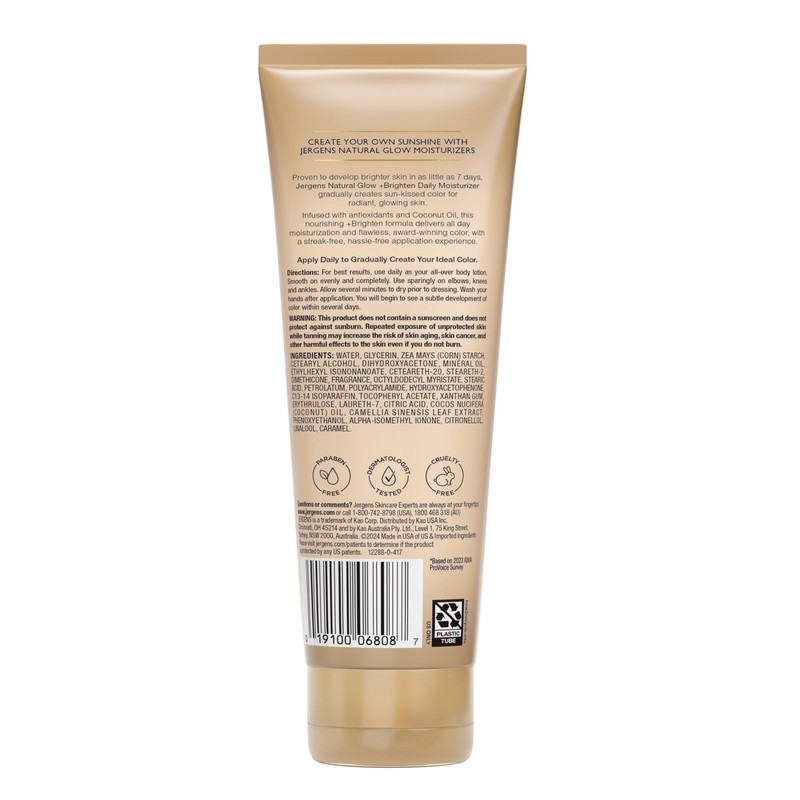 Jergens Natural Glow Self Tanner Body Lotion, Sunless Tanning, Fair