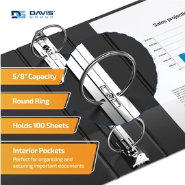 QuickFit View Binder, 5/8 Inch, Round Ring, Black, 6 Pack (88001-06)