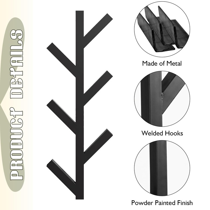 Funvalley Surperfect 2Pack Coat Rack Wall Mounted, Entryway Hall Tree