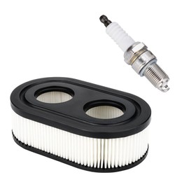 593260 Tool Parts Oval Air Filter with Spark Plug for Troy-Bilt TB110 TB115 TB200 TB230 TB330 TB370 Walk-Behind Lawn Mower : Garden & Outdoor