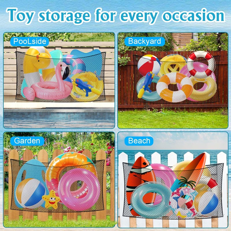 Extra Large Pool Toy Float Storage Net,79" X 47" Hanging
