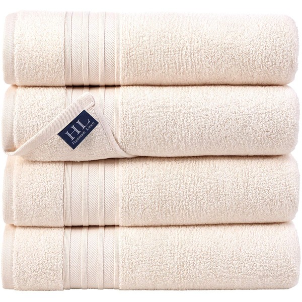 Hammam Linen Sea Salt Cream Bath Towels 4-Pack - 27x54
