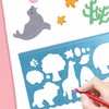 4pcs Stencils for Painting, Plastic Animal Stencils Drawing Templates Ruler,