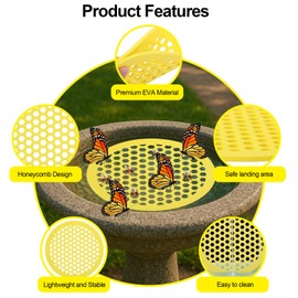 YFANITI 2 Pack Floating Bee Island,Round Floating Bee Watering Station- Butterfly Bee Waterer for Feeding, Bee Bath,Butterfly Feeders for Outdoors