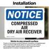 (2 Pack) Compressed Air Dry Air Receiver OSHA Notice Sign