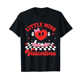 Groovy Little Miss Valentine Cute Candy Heart Girls Women T-Shirt