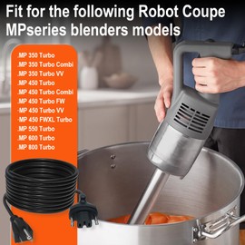 89143 Power Cord Replacement Compatible with Robot Coupe MP Series, 89143 Power Cord for MP Series MP350,MP450,MP550,MP600 and MP800, 89143 20V150’’ Immersion Blender