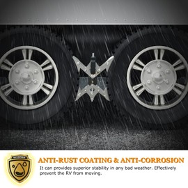 Sulythw X-Shaped Wheel Chocks for Travel Trailer【Allow Drill Adjust】 RV Stabilizers X chocks Camper Wheel Chock for Travel Trailers RV Accessories Wrench Adjustable 3"-11.5" （2 Pack） White