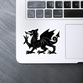 Medium 100mm 'Welsh Dragon' Permanent Sticker Decal for Cars/Windows/Bins/Walls etc (DW00128721)