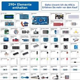 SUNFOUNDER Project The Most Complete Electric Starter Kit, Compatible with Arduino Mega R3 Nano, 73 Tutorials Included