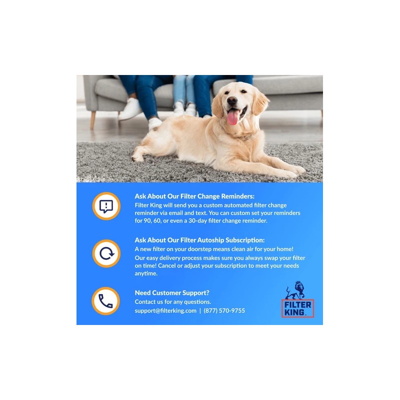 Filter King 23x20x1 Air Filter 4-PACK MERV 8 Actual Size