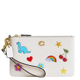 Coach Essential Small Wristlet with Sticker Print, B4/Chalk Multi