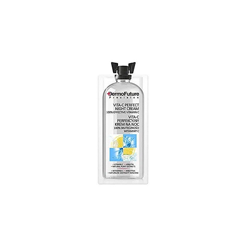 DERMOFUTURE Antifalten aufhellung Nachtcreme mit VITAMIN C gegen Pigmentierung 12ml
