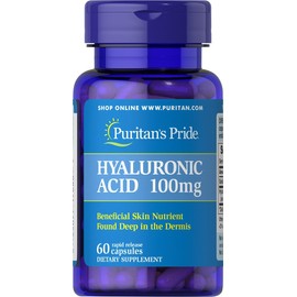 Puritan's Pride Hyaluronic Acid 100Mg, Skin Hydration, 60 Rapid Release Capsules