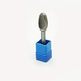 Rotary File Cutter POWERTOOL 6mm Shank Wood Carving Drill Bits Tungsten Carbide Cylindrical Radius Head Rotary Burr for DIY Woodworking, Drill Engraving (Single Slot, 14x25mm)