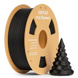 DEEPLEE PLA 1.75mm 3D Printer Filament, Dimensional Accuracy +/- 0.02mm, Neatly Wound, No Clogging, Vacuum Package, Fits for Most FDM 3D Printers, Cardboard Spool 1kg Black