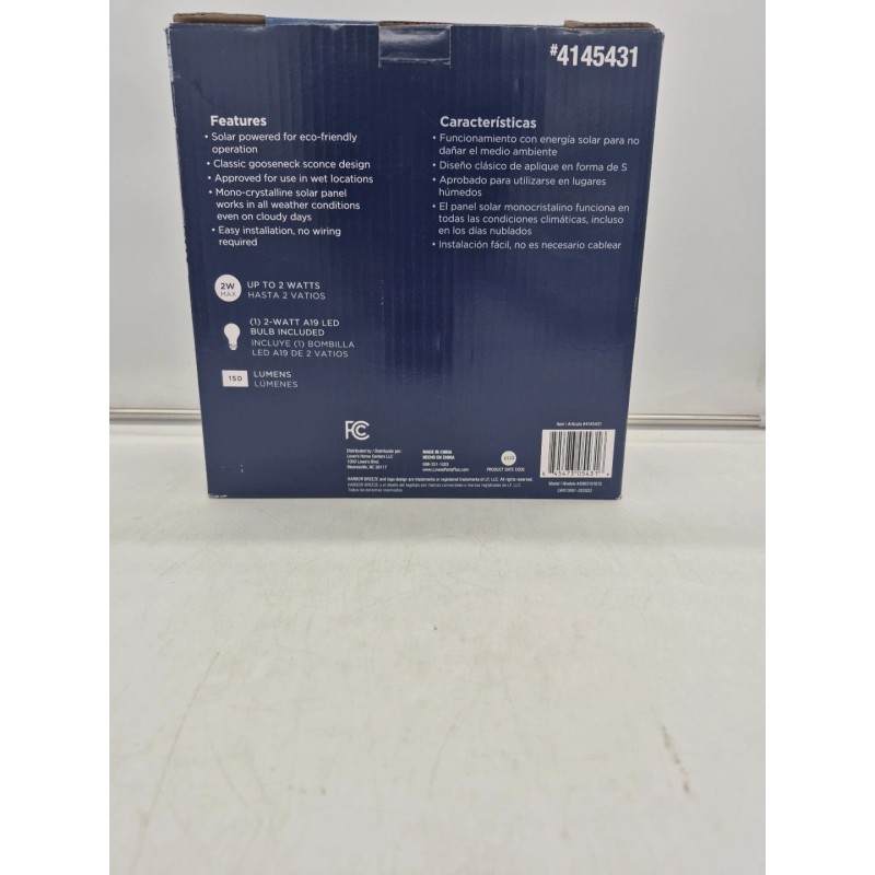 Harbor Breeze Solar Barn Light 10.63-in Black Outdoor Wall Light