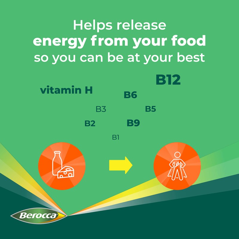 Berocca Energy Multivitamin with B Vitamins: B3, B6, B12, Vitamin