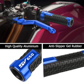Universal 7/8" 22mm Motorcycle Handlebar Grip for Suzuki SV650 SV 650 SV650X SV650S 2000-2021 2022 2023 2024 (Blue)