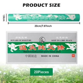 BORDEAG Pack of 20 Pure Natural Moxa Sticks, Moxa Rolls, Moxa Cigars, Moxa Roll Sticks Pure Natural Handmade for Elderly, Women, Children (Moxibustion Rolls)