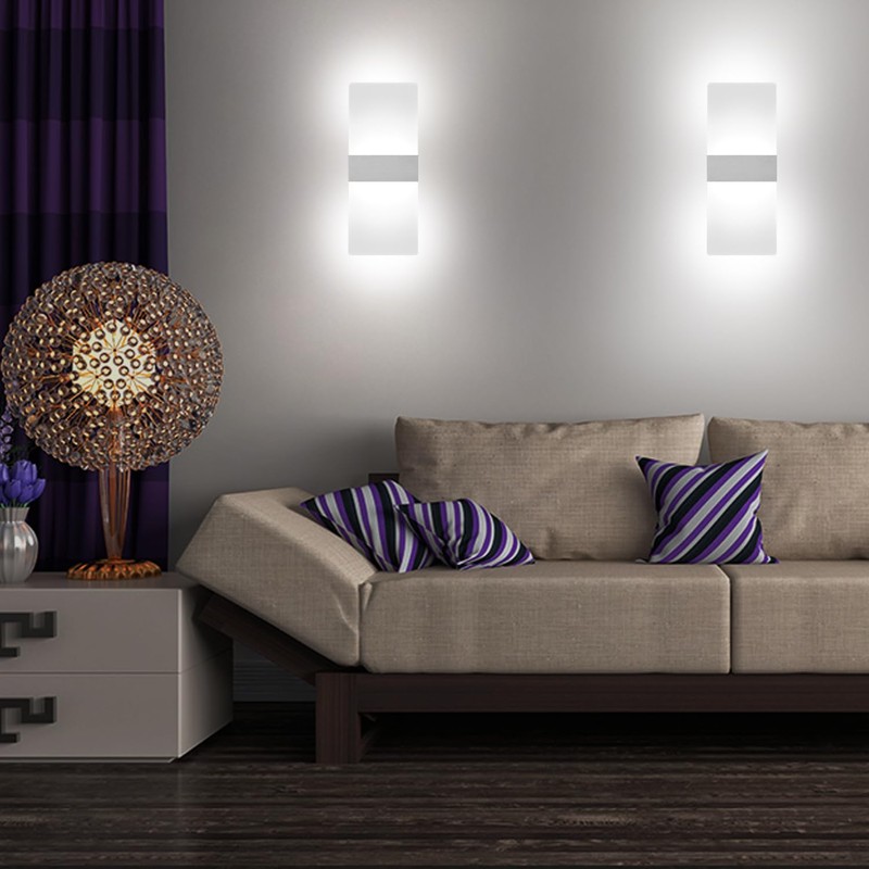 LED Wall Sconce Modern Wall Light Lamps 12W Cool White