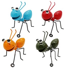 HNBTX Metal Ant, 4 Pieces, Garden Ant Figurine Decoration, Applicable Metal Sculptures, Indoor and Outdoor Patio, Garden Statues Decoration