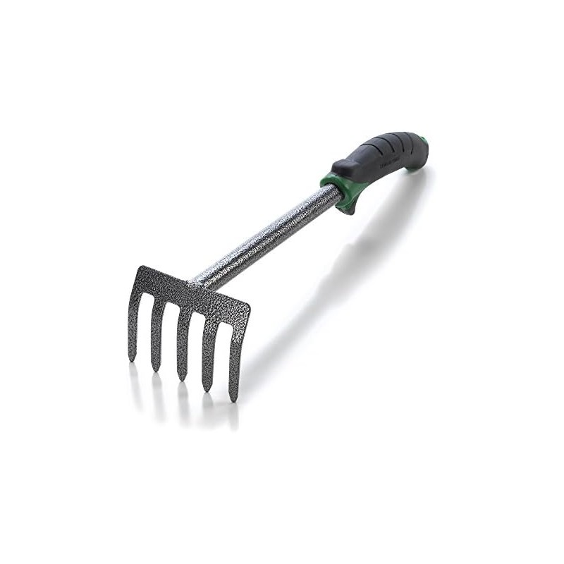 Edward Tools Mini Rastrillo Cultivador de Mano ErgoGrip de Acero