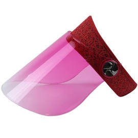 7.5 inch Long 100% UV Protection Sun Visor Ultraviolet Rays Titanium Silver Technique, Inflexible UV Protection Film, String Fastener and Film Cover Include, Sun Cap (ONE Size, 24-RED)
