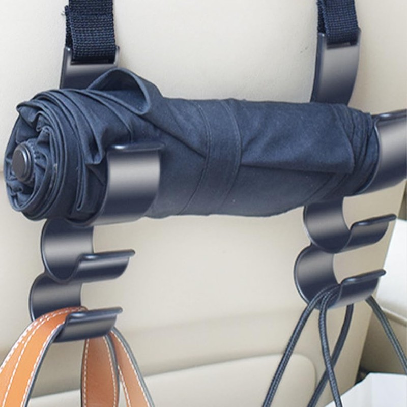 VORCOOL 2pcs Car Hooks, Seat Back Hooks, Trunk Umbrella Holder,