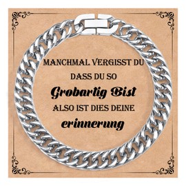 SUNSH Men's Bracelet Stainless Steel Bracelet Cuban Chain Bracelet Men's Bracelet Gift Men Father Son Friend Creative Gift Inspirational Birthday Gift, Stainless Steel, Bead