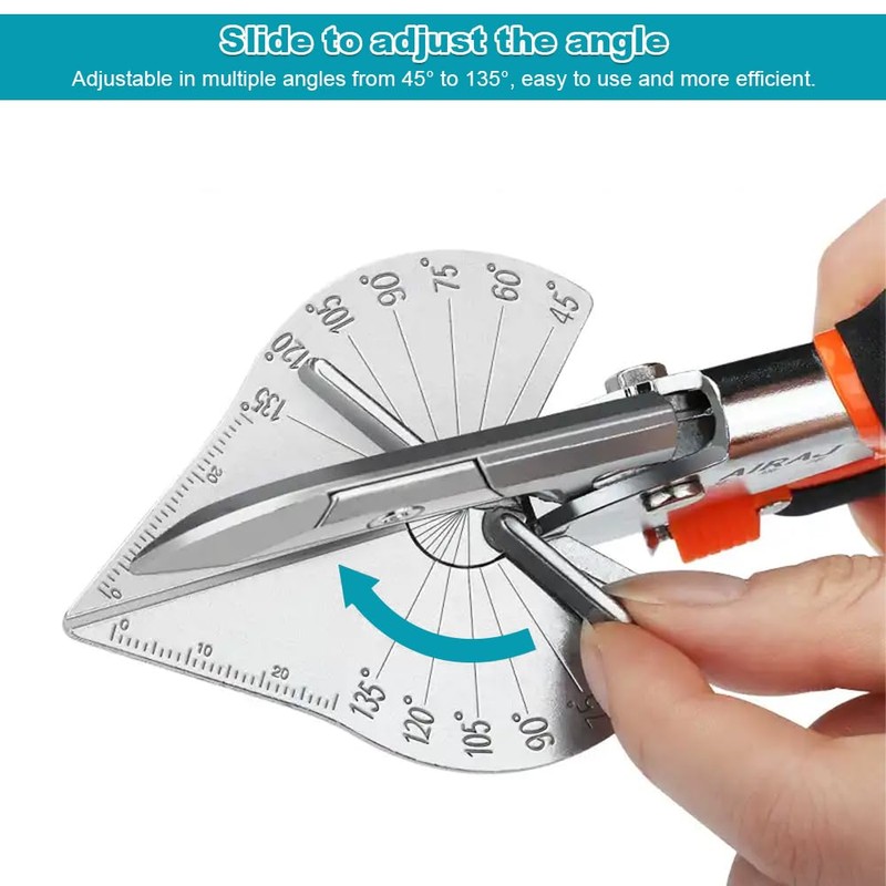 Mitre Shears, 45-135 Degree Adjustable Angle Scissors with 2 Spare