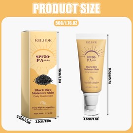 Black Rice Moisture Airyfit Daily Sunscreen, Gesicht Sonnencreme LSF 50+ PA++++, Leicht & Schnell einziehend, Sonnenschutz für trockene Haut,Tägliche und nachträgliche(50G)