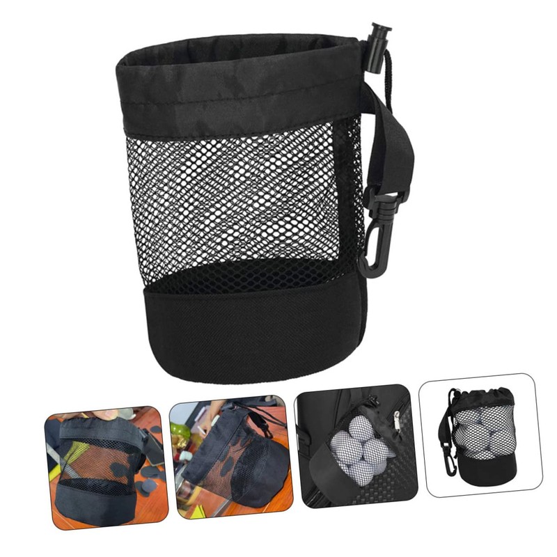 Abaodam Tennis Ball Mesh Pouch Durable Drawstring Storage Bag for