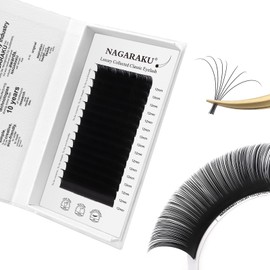 NAGARAKU Individual Eyelash Extensions, Luxury Collected Classic Single Lashes Upgraded 3rd Generation Soft Natural Beauty Salon Professional Lash Supplies 16 Rows Matte Black -0.05 C Curl 12mm