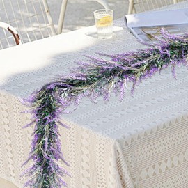 6ft Faux Lavender Garland - Purple Floral Decor for Weddings, Farmhouse, Mantles, Arches & Indoor/Outdoor Use (6FT-1Pack)