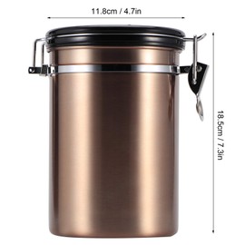Coffee Canister, Stainless Steel Coffee Containers with Double Layer Lock Buckl Coffee Canisters with Airtight Lids Portable Coffee Container for Ground Coffee(Gold)