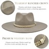 FLUFFY SENSE. Big Wide Brim Felt Rancher Fedora Hat for