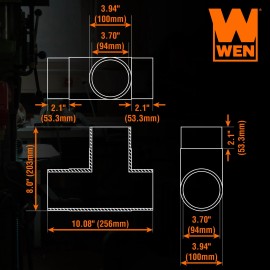 WEN DCA005 4Inch T-Fitting Dust Hose Splitter Connection-Dus
