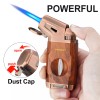 Torch Cigar Lighter Built-in V Cigar Cutter Refillable Butane Torch
