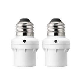 DEWENWILS Light Sensor Socket, E26/E27 Socket Adapter, Automatic Dusk to Dawn Sensor Socket for Porch/Wall Light Fixtures, Compatible with Incandescent/CFL/LED/Halogen, 2 Pack, White, ETL Listed