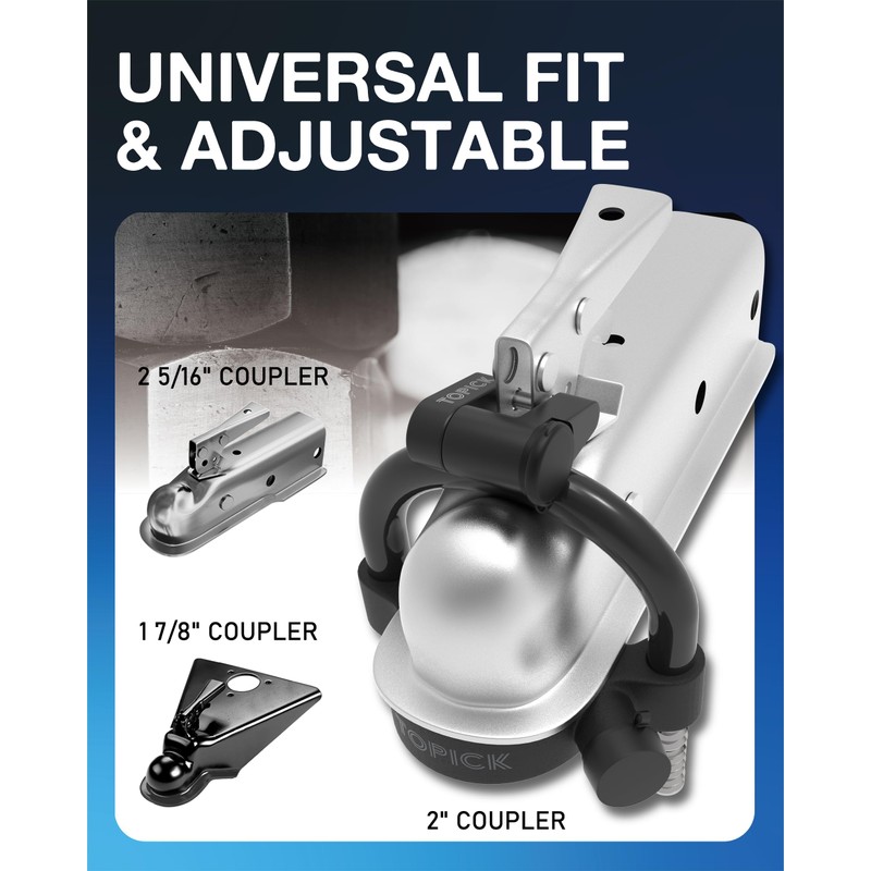 TOPICK Keyed Alike Trailer Coupler Lock Set, Trailer Lock Kit