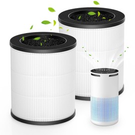 W-01 Replacement Filter Compatible with DBFIT W-01 Air Purifi-er Air Cleaner, 3-IN-1 H13 True HEPA Filter, Activated Carbon Filter and Pre-Filter for Dust Smoke Pet Hair Odor, 2 Pack, White