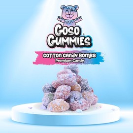 Goso Gummies Cotton Candy Viral Gusher Bombs – 6oz Bag of Sweet, Chewy Fruit Snacks with Juicy Centers | Viral Candy Sensation for Kids & Adults