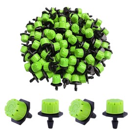 BEADNOVA Drip Irrigation Emitters 50 Pcs Irrigation Drippers 360 Degree Drip System Emitters Sprinklers Drippers for Drip Irrigation 1/4 Inch Tube Gardening (Green)