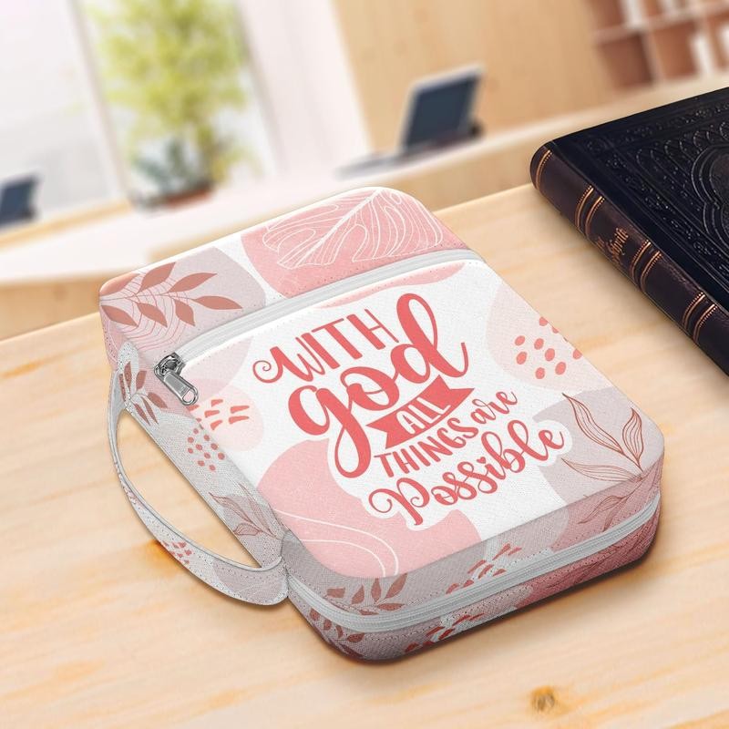 Tropical Floral Bible Cover With Handle, Study Case, Carrying Case
