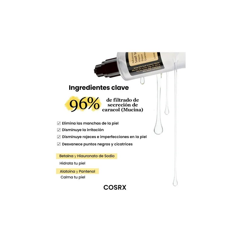 Esencia Cosrx Caracol 96 Mucin Coreana 100ml
