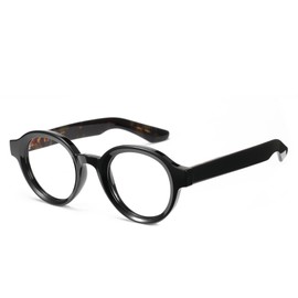 Cyxus Blue Light Glasses Fashion Round Computer Blue Ray Blocking Glasses Tr90 Frame Anti Glare Strain For Men Women 8560 Black/Pea Flower Leg