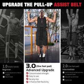 Pull Up Assistance Bands,Up to 300 lbs Assistance,Adjustable Heavy Duty 4 Pull Up Bands with Handle and Door Anchor for Home Gym Fitness Exercise Strength Training Workout Equipment Black