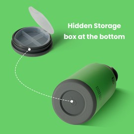 BOTTLE BOTTLE 32 oz Insulated Water Bottle Stainless Steel Sport Water Bottle with Straw Dual-use Lid Design for Gym with Pill Box (summer forest)